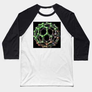 C70 Fullerene - Buckyball Carbon Molecule Baseball T-Shirt